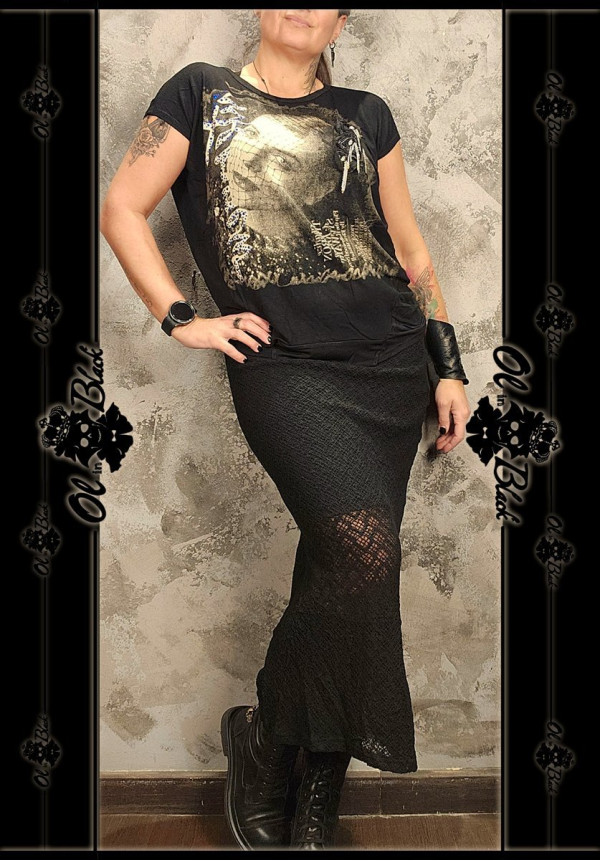 FALDA MIDI DE ENCAJE