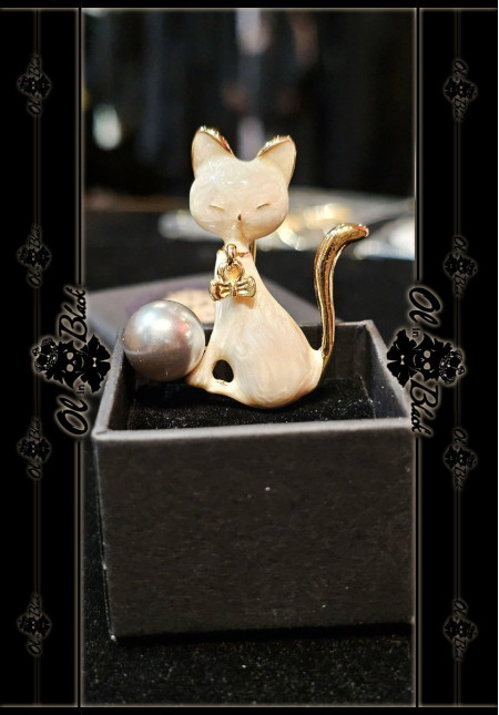 BROCHE GATO BLANCO
