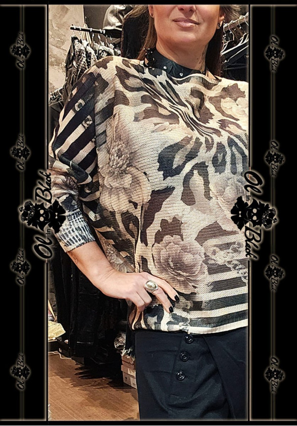 JERSEY FINO MANGA LARGA ANIMAL PARDO