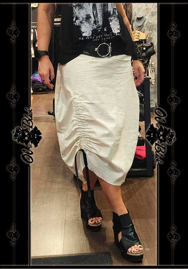 FALDA MIDI PIEDRA-BOLSO-RECOGIDO