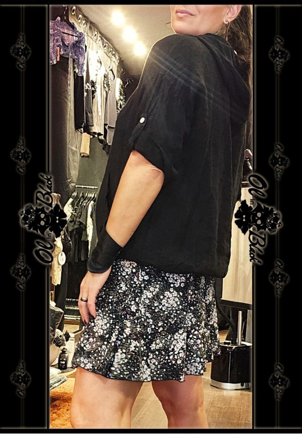 MINI FALDA PANTALÓN ESTAMPADO NEGRA