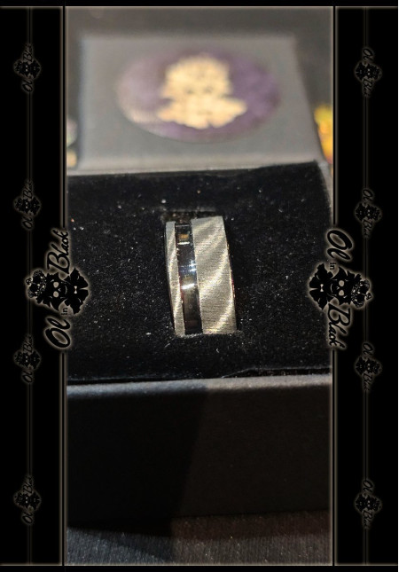 ANILLO NEGRO AC. INOX. 1 LINEA