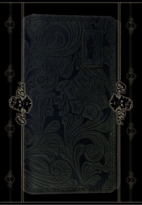 CARTERA FLORAL DE CUERO