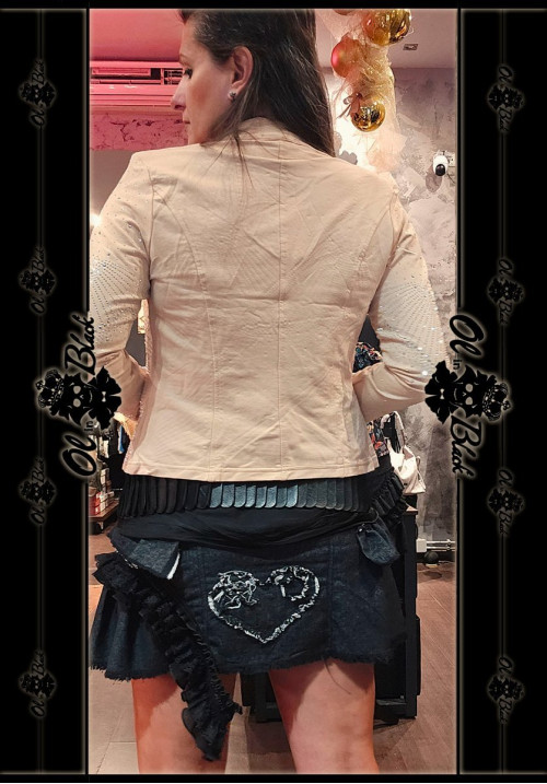CHAQUETA STRASS BEIGE