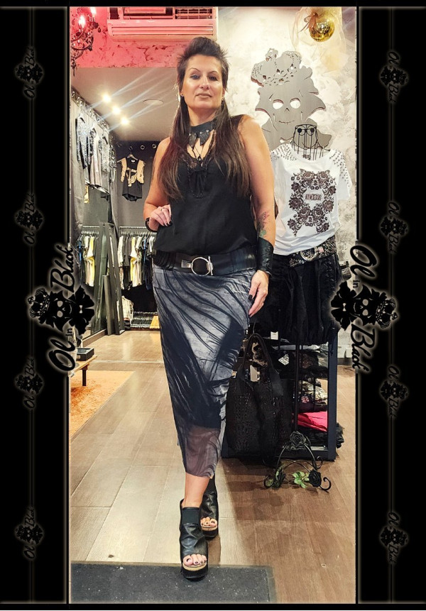 FALDA MIDI GASA GRIS