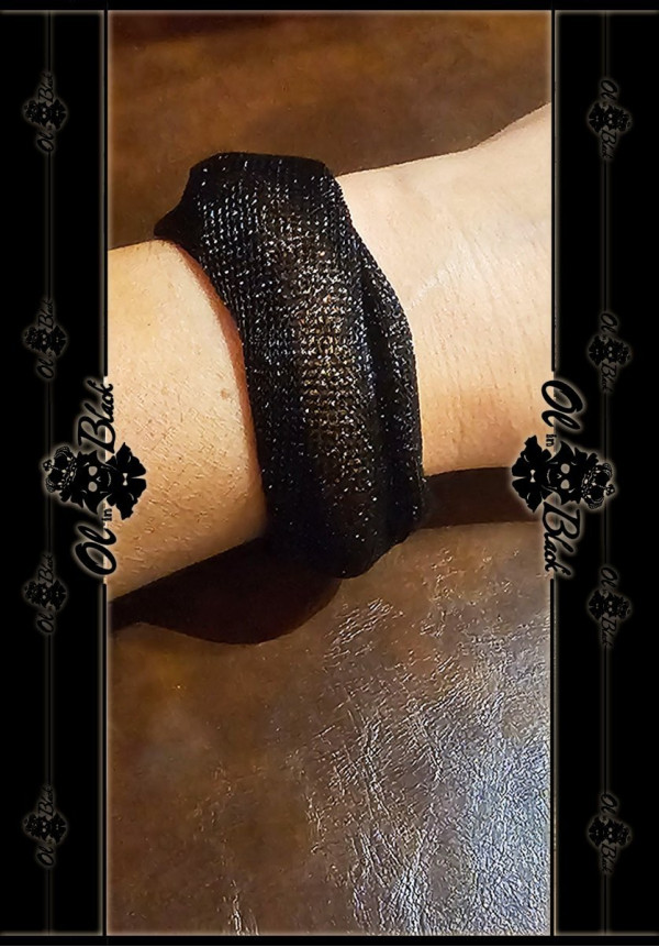 PULSERA MALLA CRISTALES IMAN