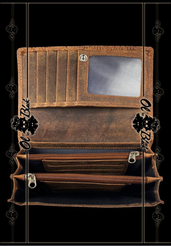 CARTERA FLORAL DE CUERO