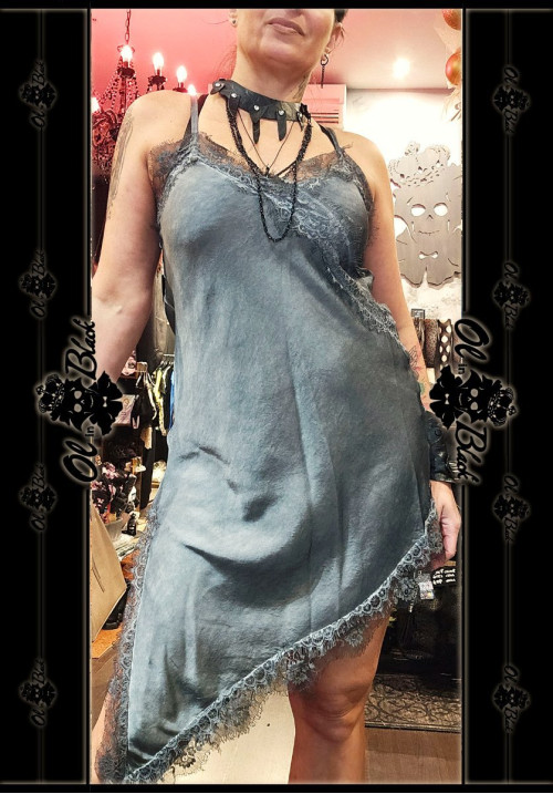VESTIDO LENCERO ACERO