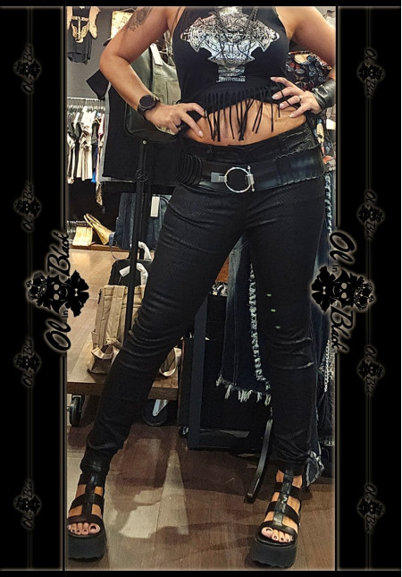 PANTALON SKINNY NEGRO/CARBON