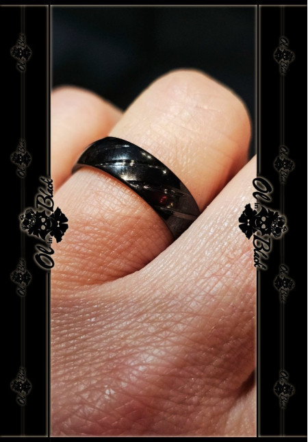 ANILLO NEGRO AC. INOX. NEGRO OBLICUAS