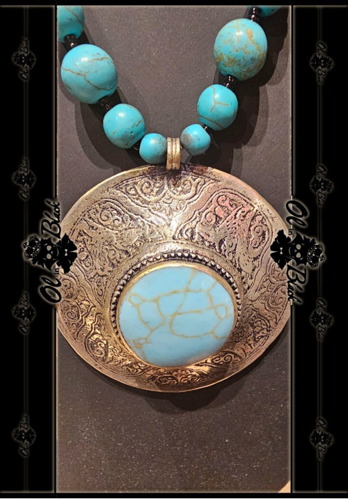 COLLAR TURQUESA MEDALLON
