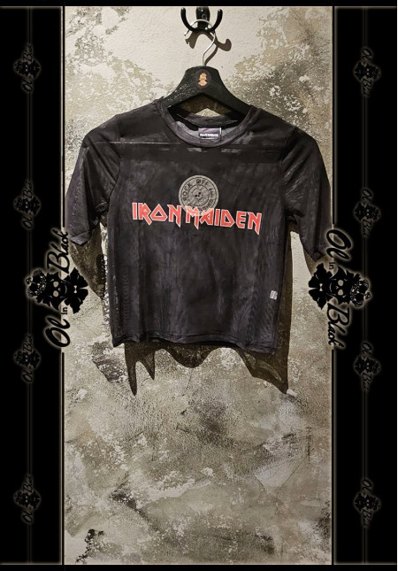 IRON MAIDEN MESH CROP TOP