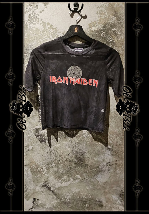 IRON MAIDEN MESH CROP TOP