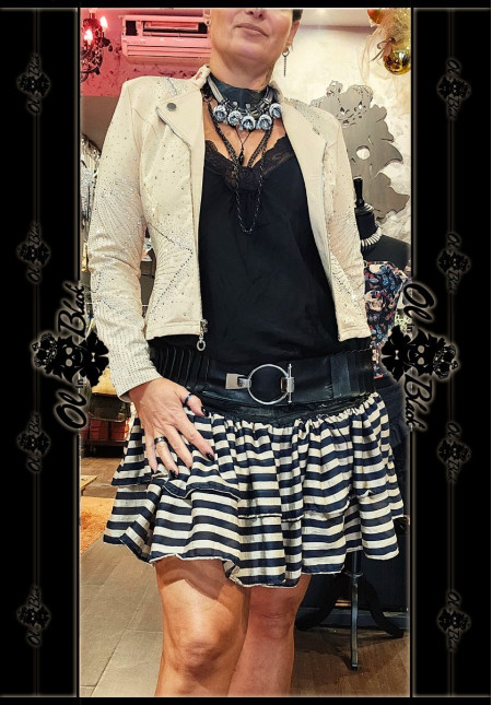CHAQUETA STRASS BEIGE