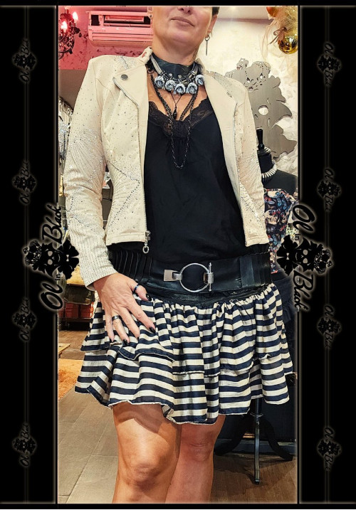 CHAQUETA STRASS BEIGE