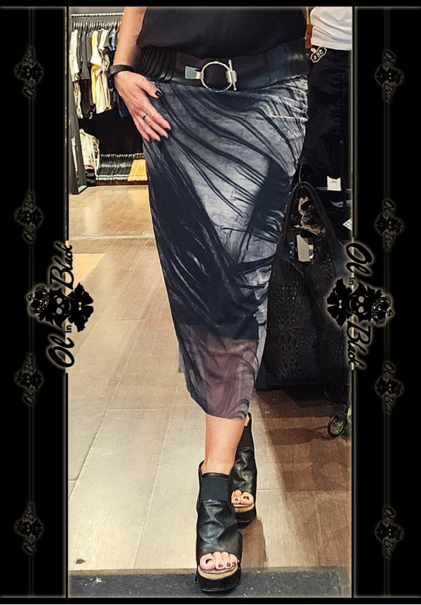 FALDA MIDI GASA GRIS