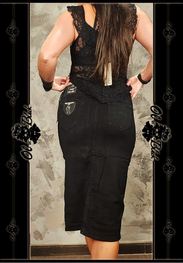 FALDA MIDI DENIM ABOTONADA PUSH UP