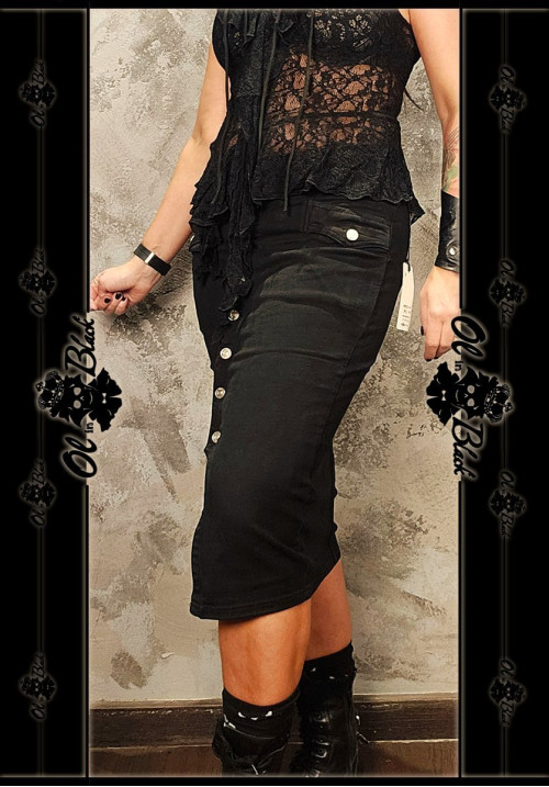 FALDA MIDI DENIM ABOTONADA PUSH UP