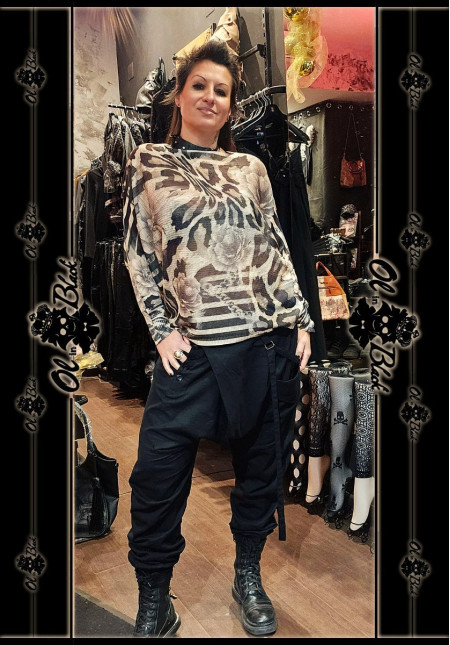 JERSEY FINO MANGA LARGA ANIMAL PARDO