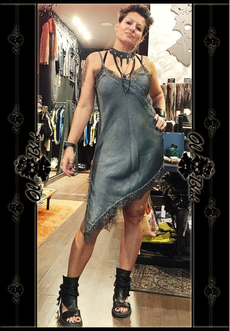 VESTIDO LENCERO ACERO