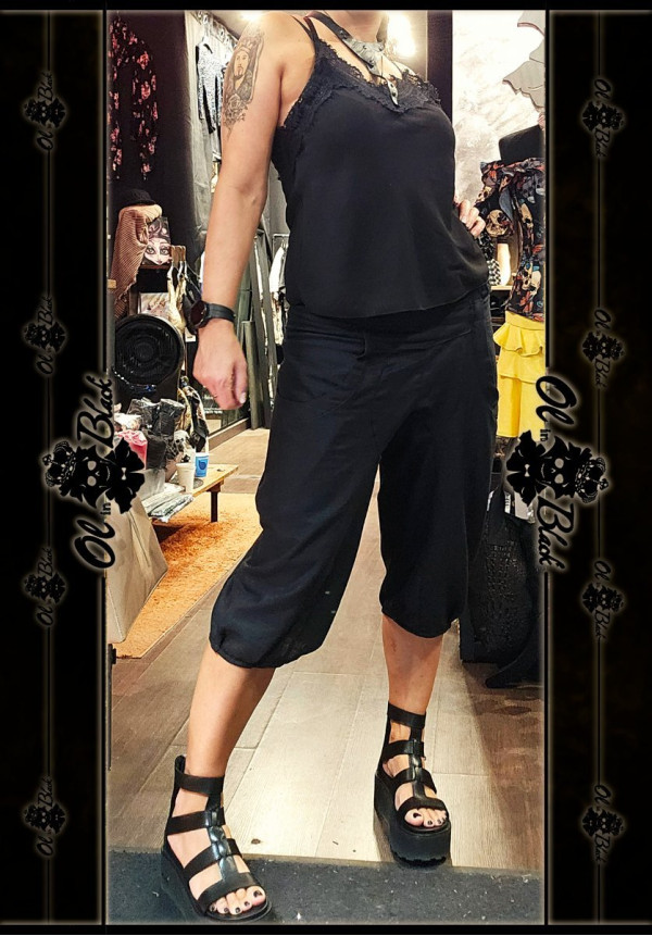 PANTALON BOMBACHO LINO NEGRO