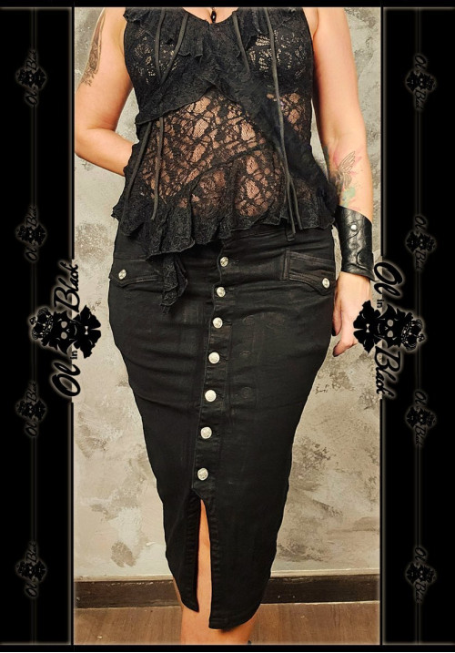 FALDA MIDI DENIM ABOTONADA PUSH UP