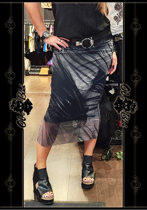 FALDA MIDI GASA GRIS