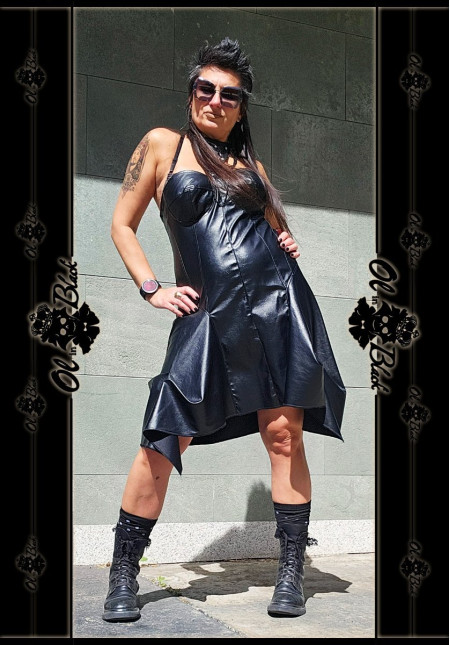 VESTIDO TIPO CORPIÑO POLIPIEL