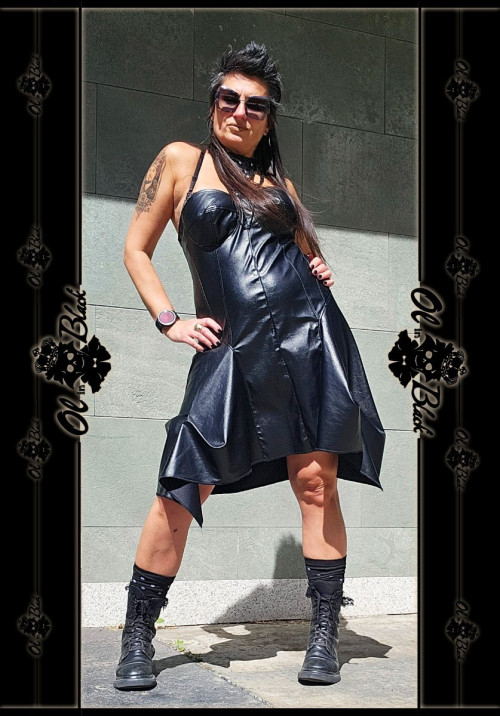 VESTIDO TIPO CORPIÑO POLIPIEL
