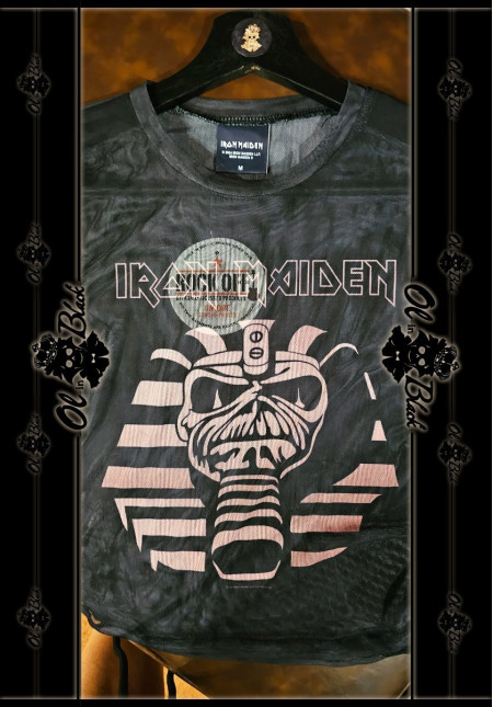 IRON MAIDEN MESH CROP TOP POWERSLAVE