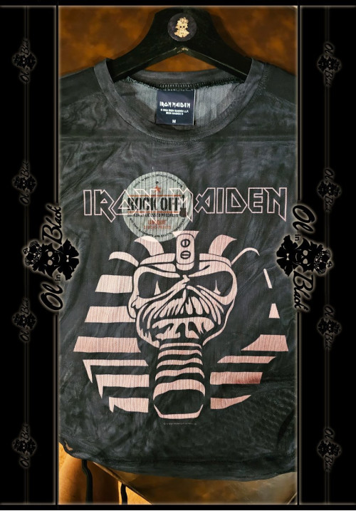 IRON MAIDEN MESH CROP TOP POWERSLAVE