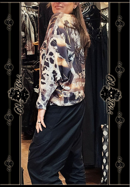 JERSEY FINO MANGA LARGA MARRON