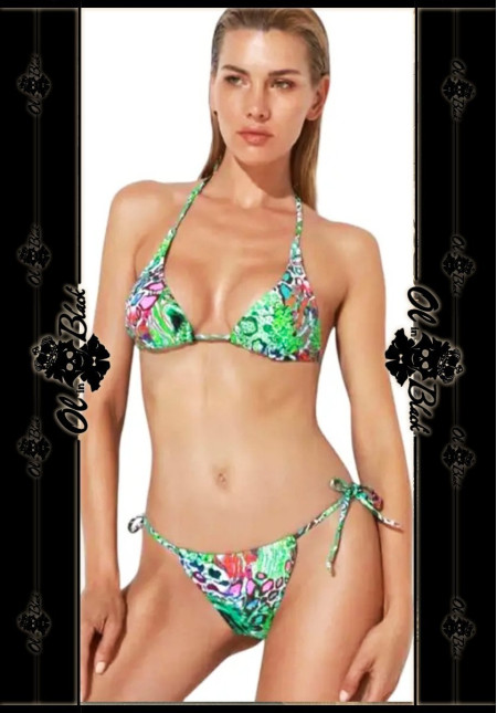 BIKINI VERDE ESTAMPADO