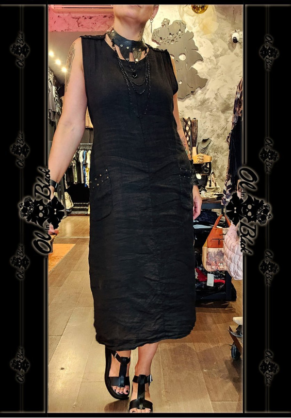 VESTIDO LINO CON TACHAS