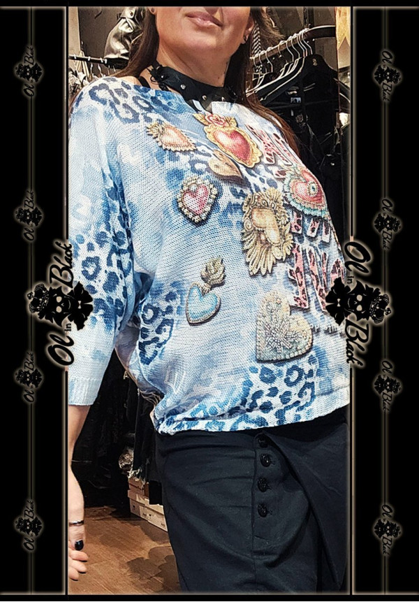 JERSEY FINO MANGA FRANCESA LOVE AZUL