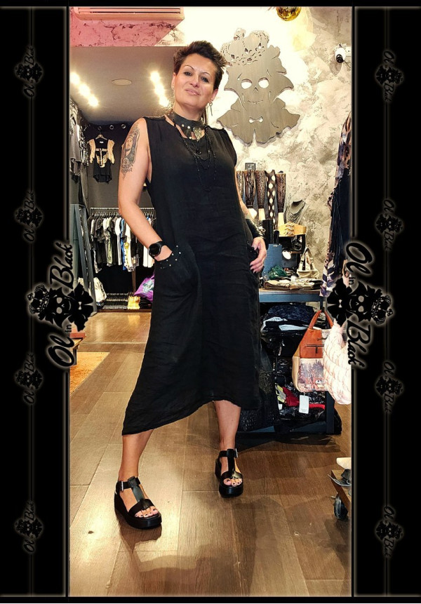 VESTIDO LINO CON TACHAS
