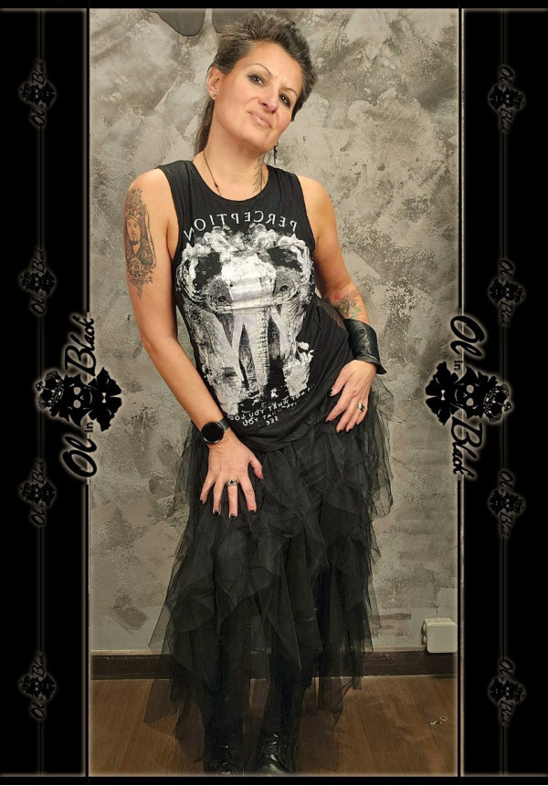 FALDA MIDI GASA CAPAS