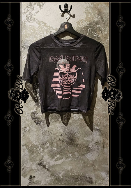 IRON MAIDEN MESH CROP TOP POWERSLAVE