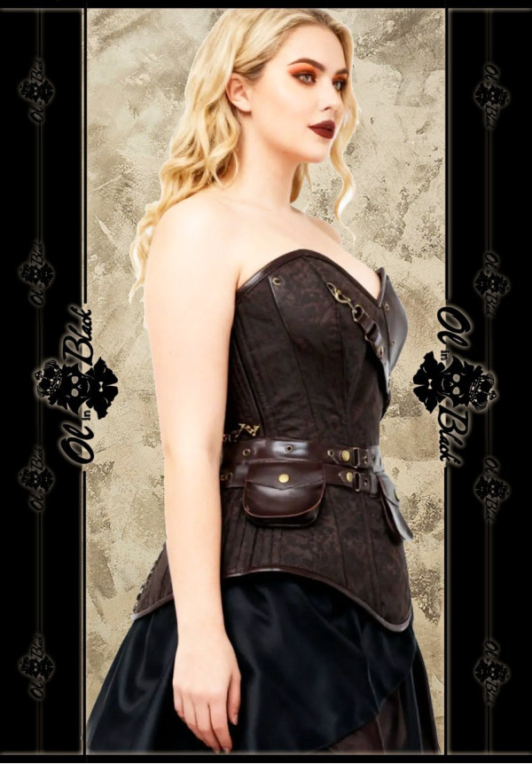 CORSET STEAMPUNK CINTURON MARRÓN