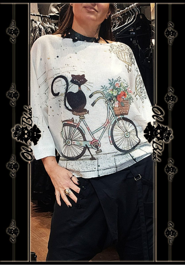 JERSEY FINO MANGA FRANCESA GATITO BICI