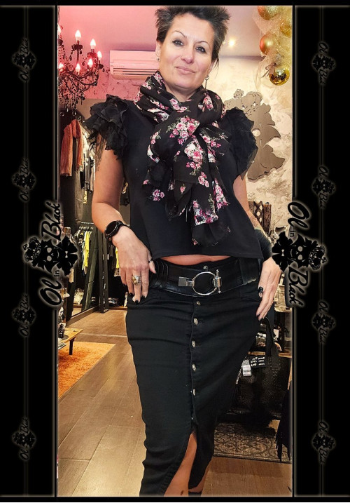 BUFANDA CALAVERA FLORAL