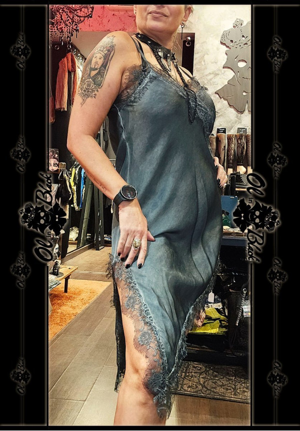 VESTIDO LENCERO ACERO