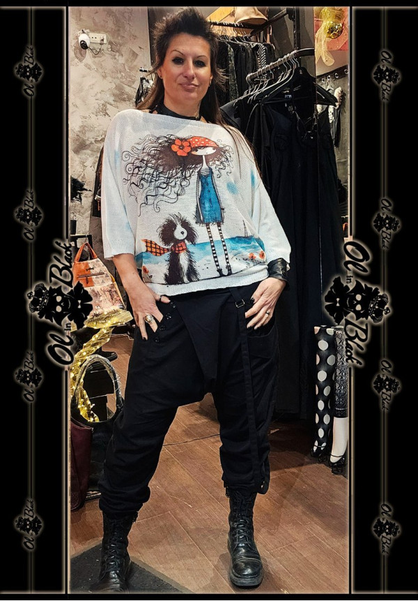 JERSEY FINO MANGA FRANCESA NIÑA Y PERRITO