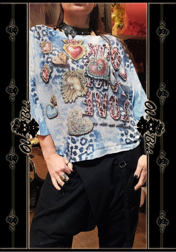 JERSEY FINO MANGA FRANCESA LOVE AZUL