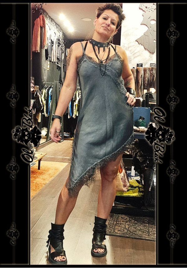 VESTIDO LENCERO ACERO