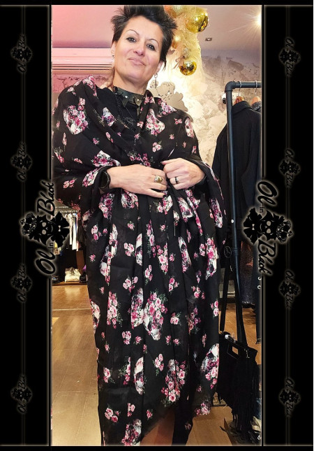 BUFANDA CALAVERA FLORAL