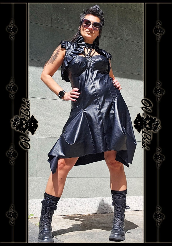 VESTIDO TIPO CORPIÑO POLIPIEL