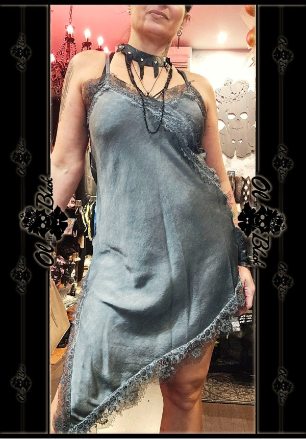VESTIDO LENCERO ACERO
