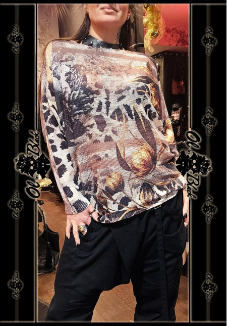 JERSEY FINO MANGA LARGA MARRON