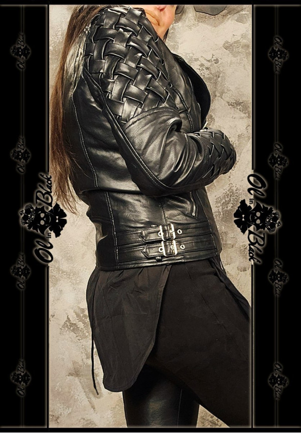 CAZADORA POLIPIEL TRENZADA MANGA